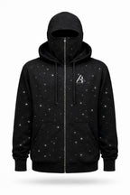 HOODIE VVS ASTRAL ONIX CON PASAMONTAÑAS INCLUIDO AL CIERRE.